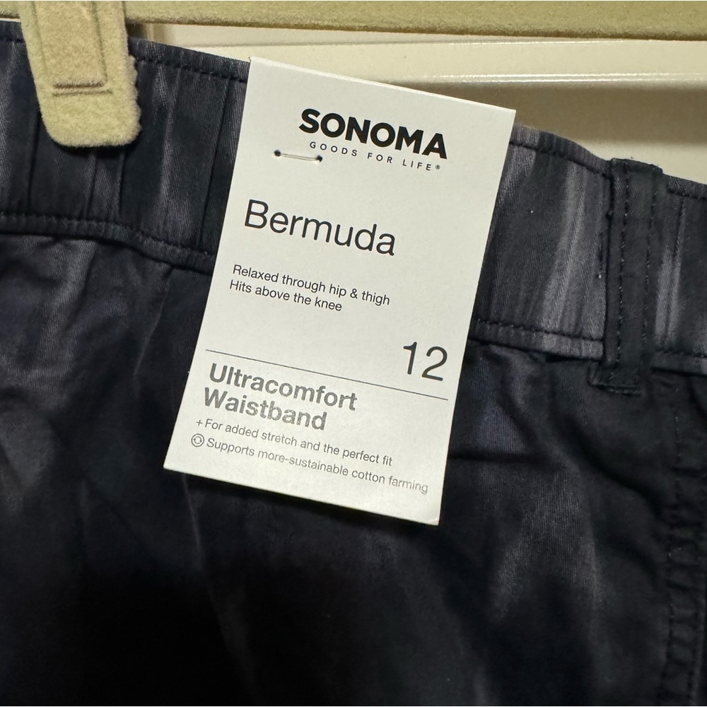 Sonoma - Bermuda shorts - gray / blue - comfort waistband - size 12 - NWT - Picture 4 of 4